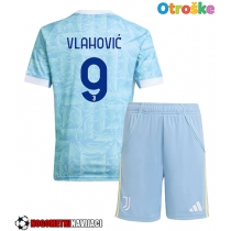 Otroške Nogometnih dresov Juventus Dusan Vlahovic #9 Gostujoči 2025-26 Kratki rokavi (+ hlače)